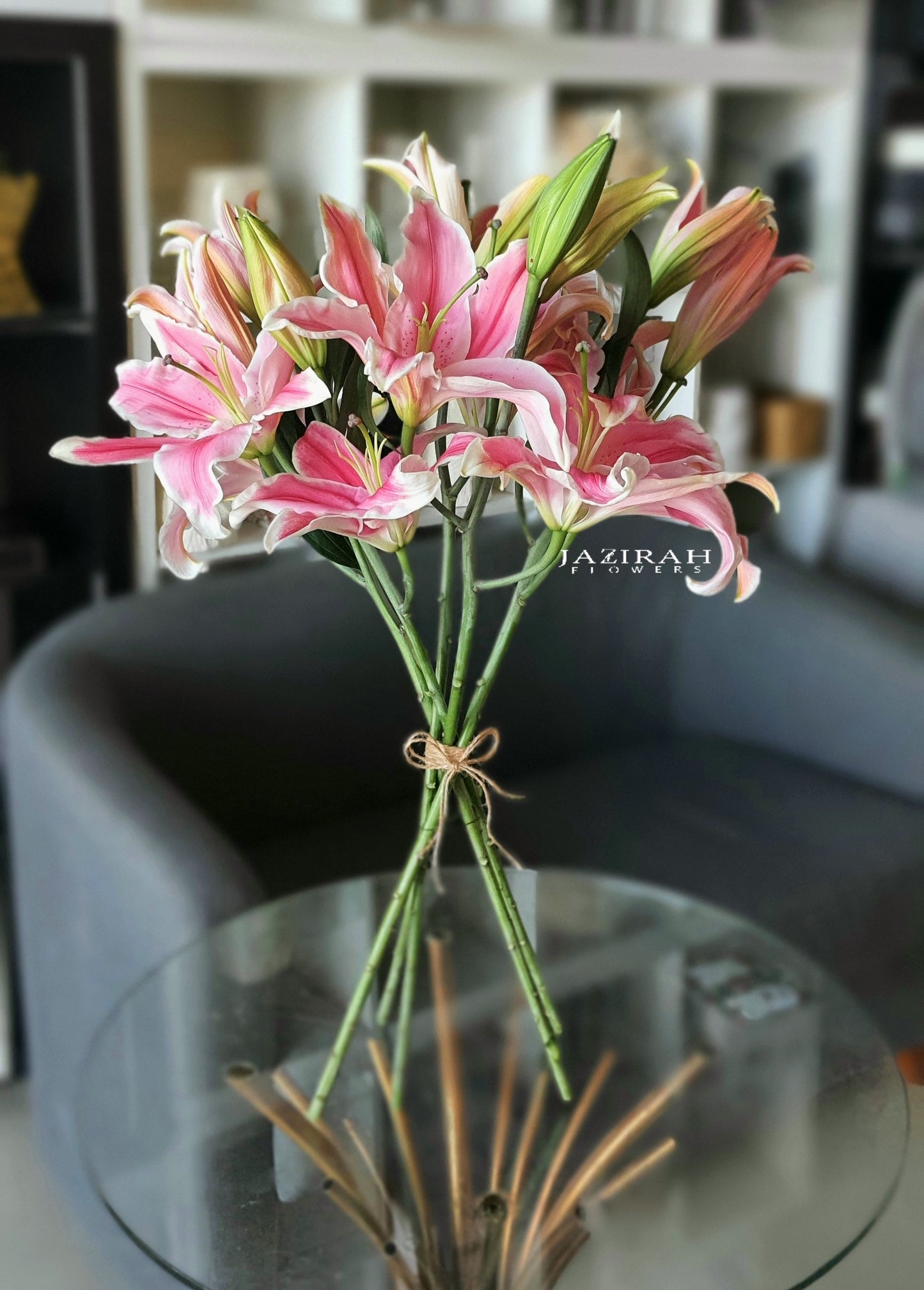 Elegant Pink Lilies Bouquet – With or Without Vase