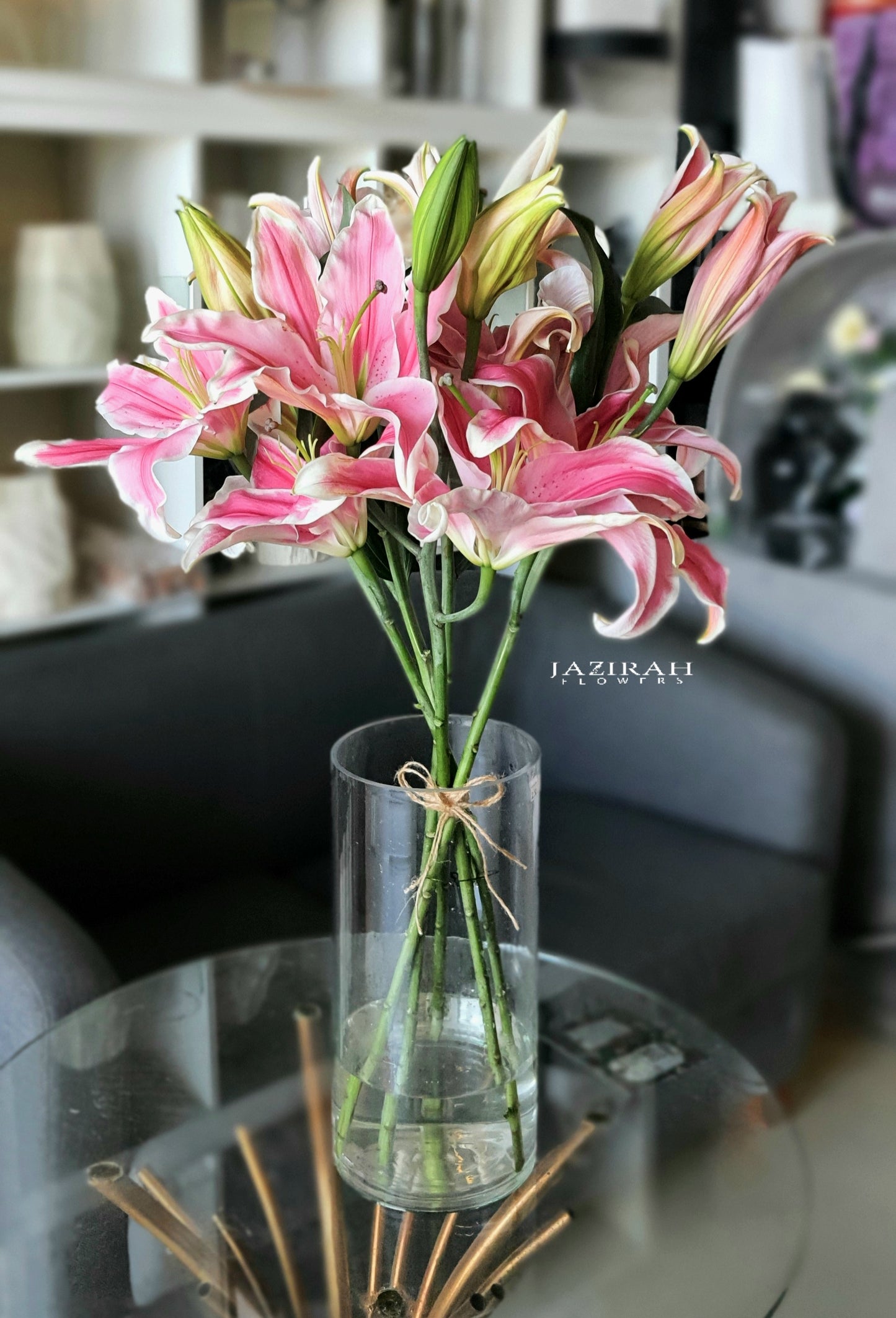 Elegant Pink Lilies Bouquet – With or Without Vase