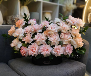 Elegant Pink Roses in Black Leather Box – Luxury Fresh Flowers Gift