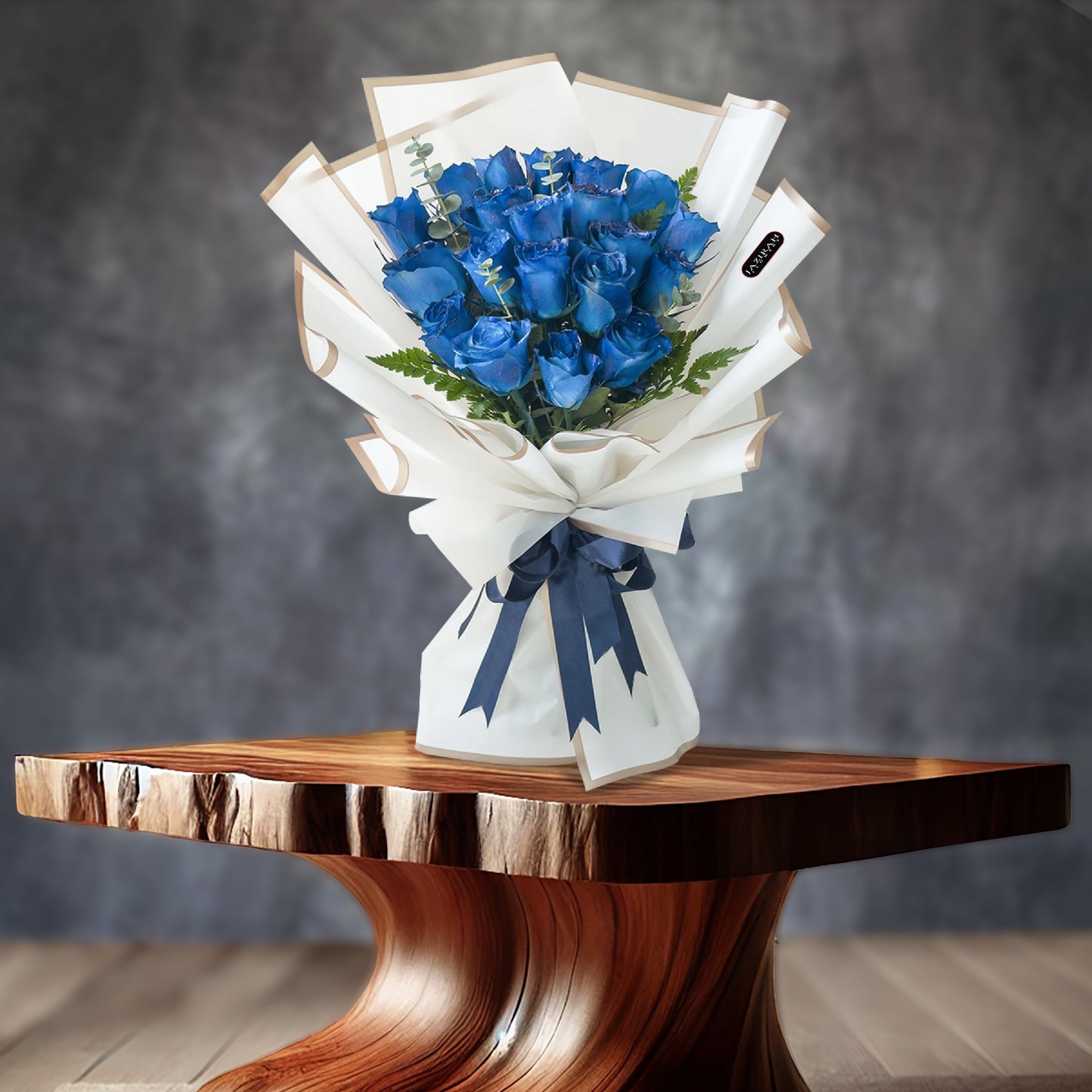 Elegant Blue Roses Bouquet for Newborn Baby Boy | Perfect Baby Shower Gift