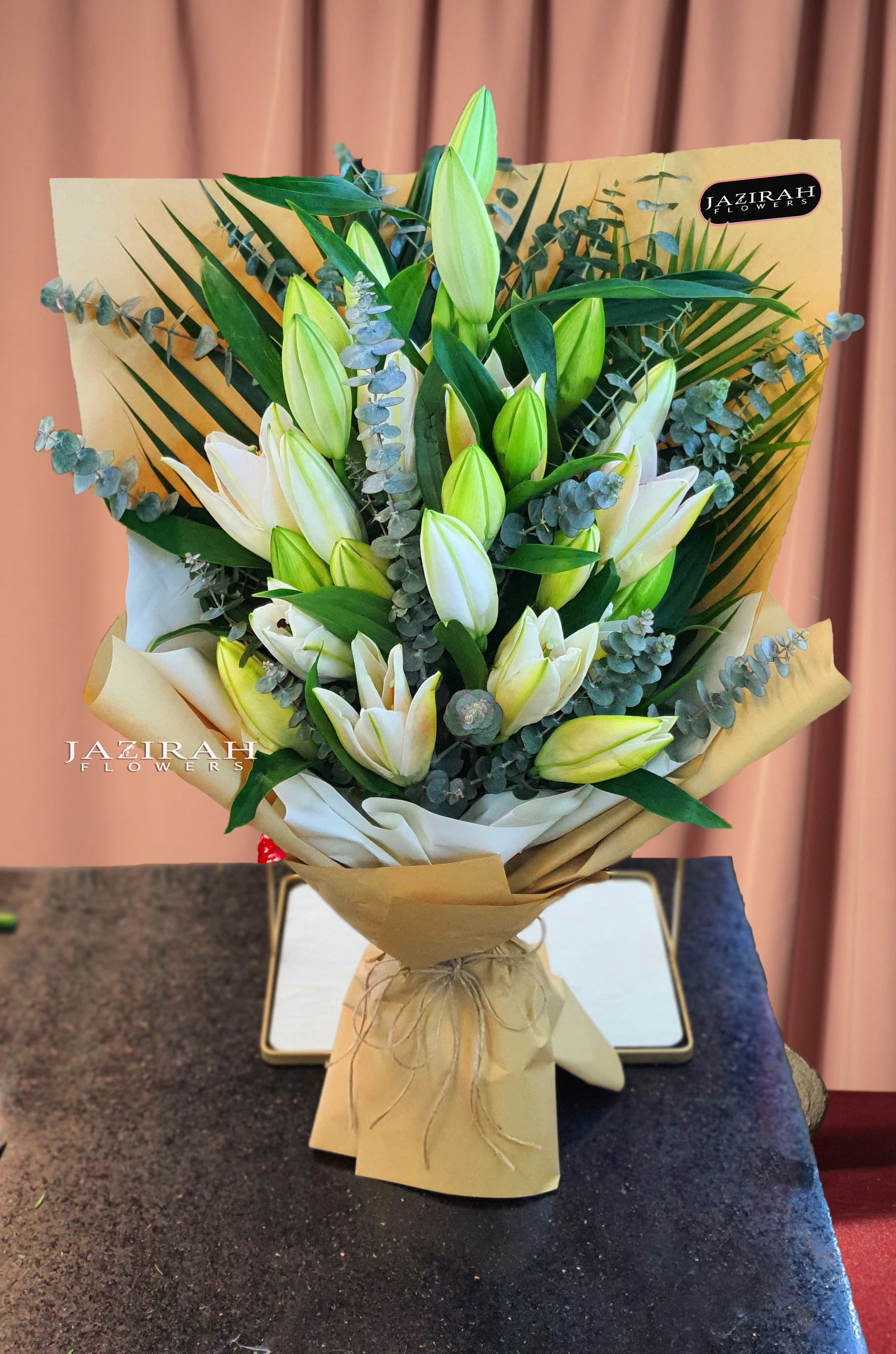 the white lily florals & gifts Fresh Lily Wrapping Bouquet