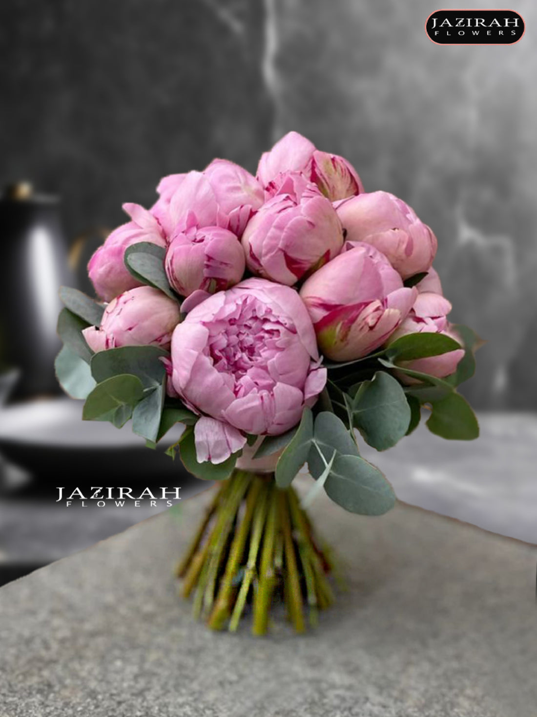 Elegant Pink Peony Bridal Bouquet – Fresh Hand-Tied Wedding Flowers