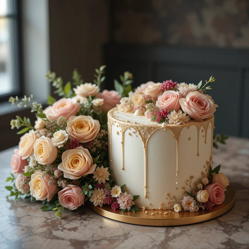 Birthday Flowers With Cake