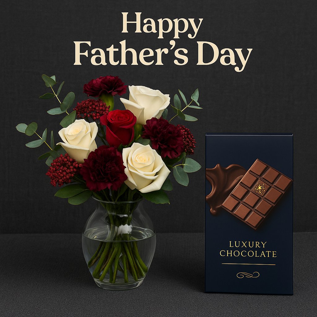 Father's day flowers and chocolate
