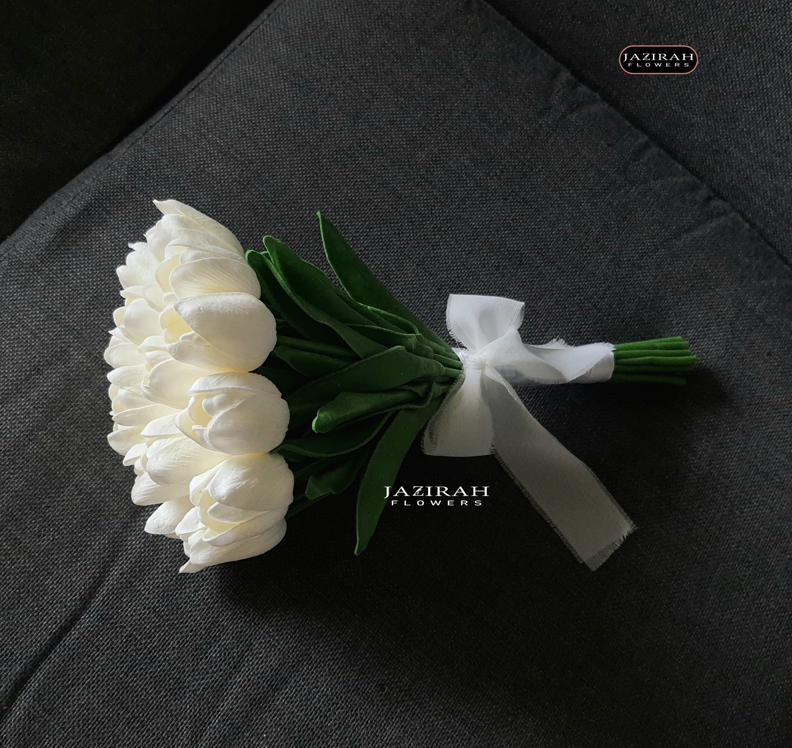 Artificial White Tulips Bridal Bouquet – Elegant Handmade Wedding Flowers