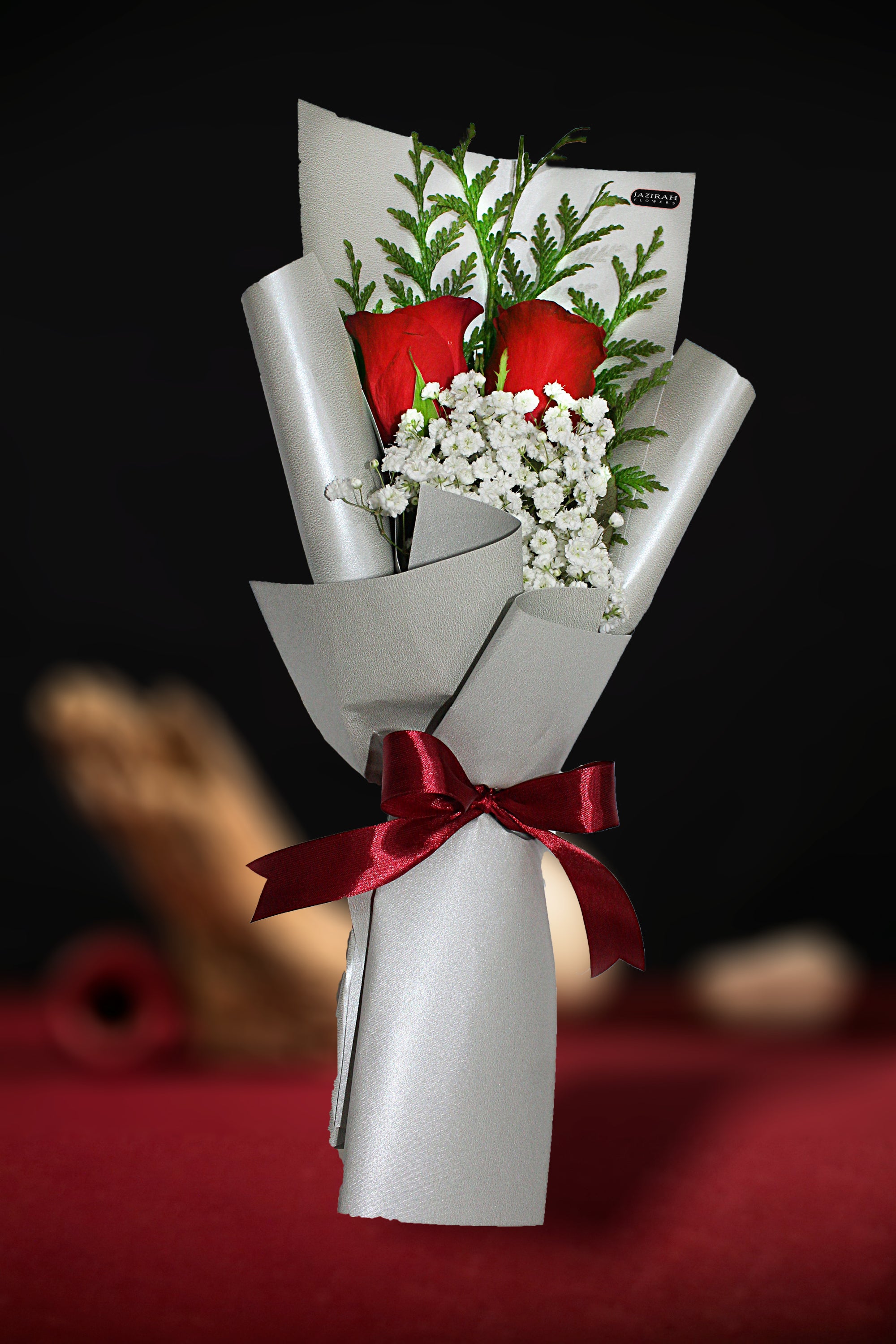 2 Red roses bouquet