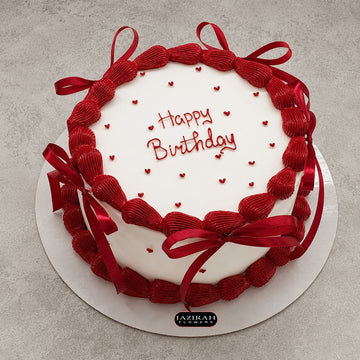 Red Ribbon Vintage Birthday Cake | Jazirah Flowers UAE