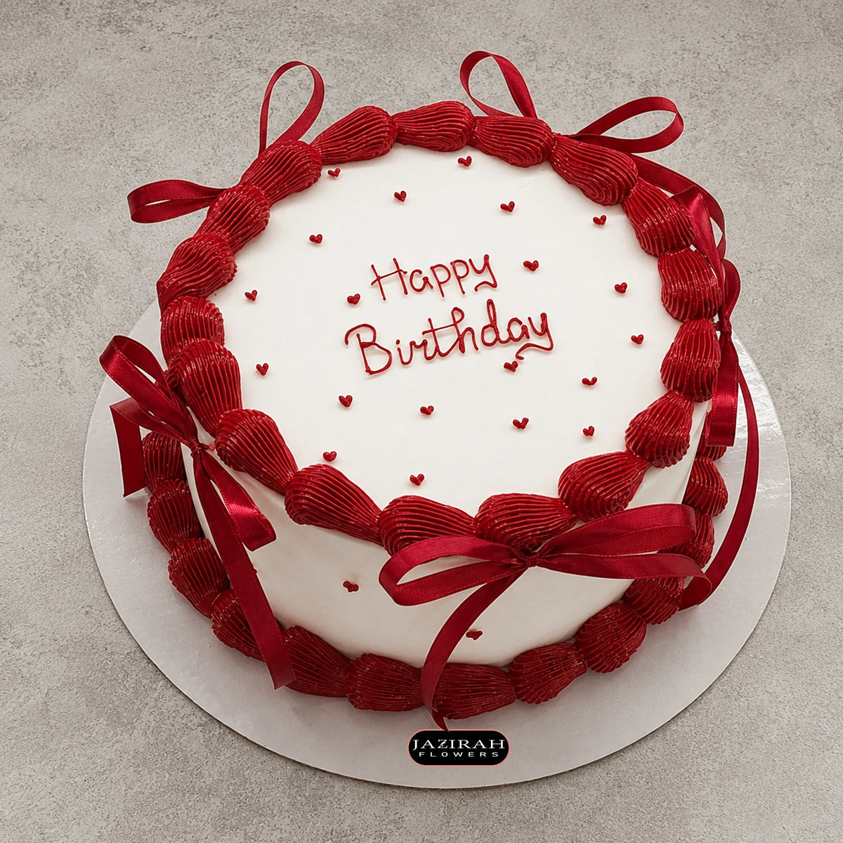 Red Ribbon Vintage Birthday Cake | Jazirah Flowers UAE