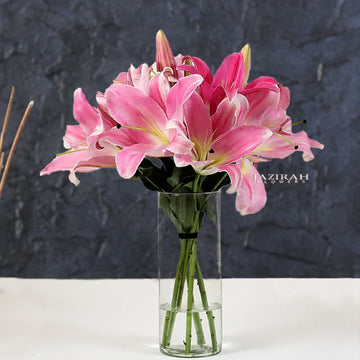 Elegant Pink Lilies Bouquet – With or Without Vase