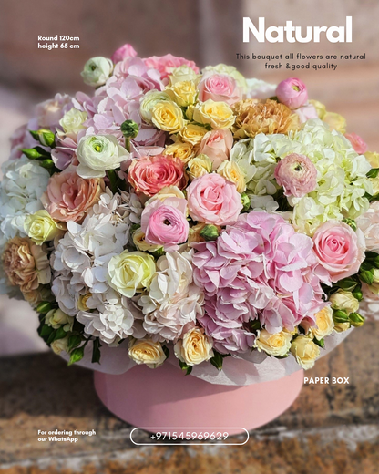 Round box flowers bouquet