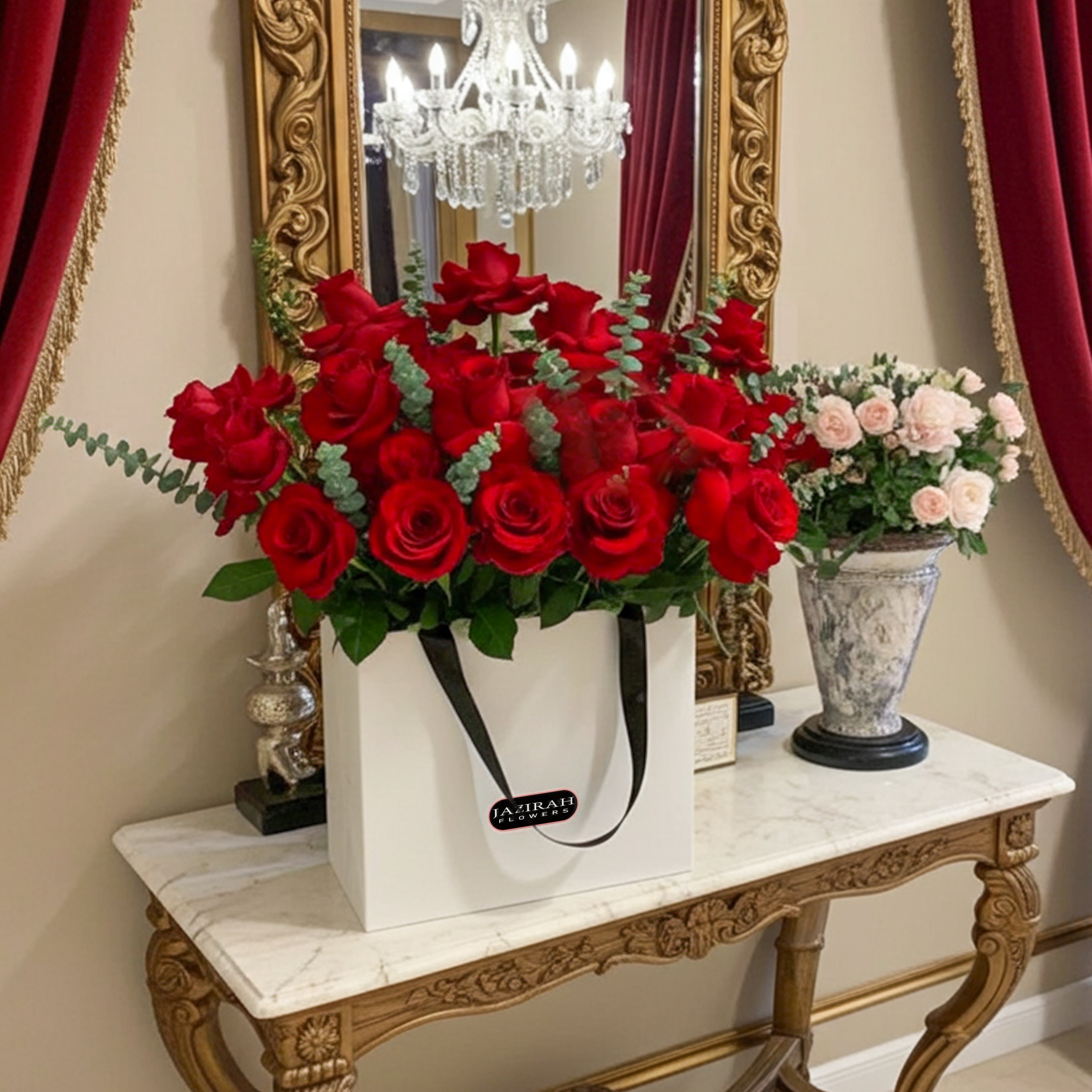 Luxury Red Roses Bag Arrangement | Fresh Roses Delivery in Kalba & Fujairah
