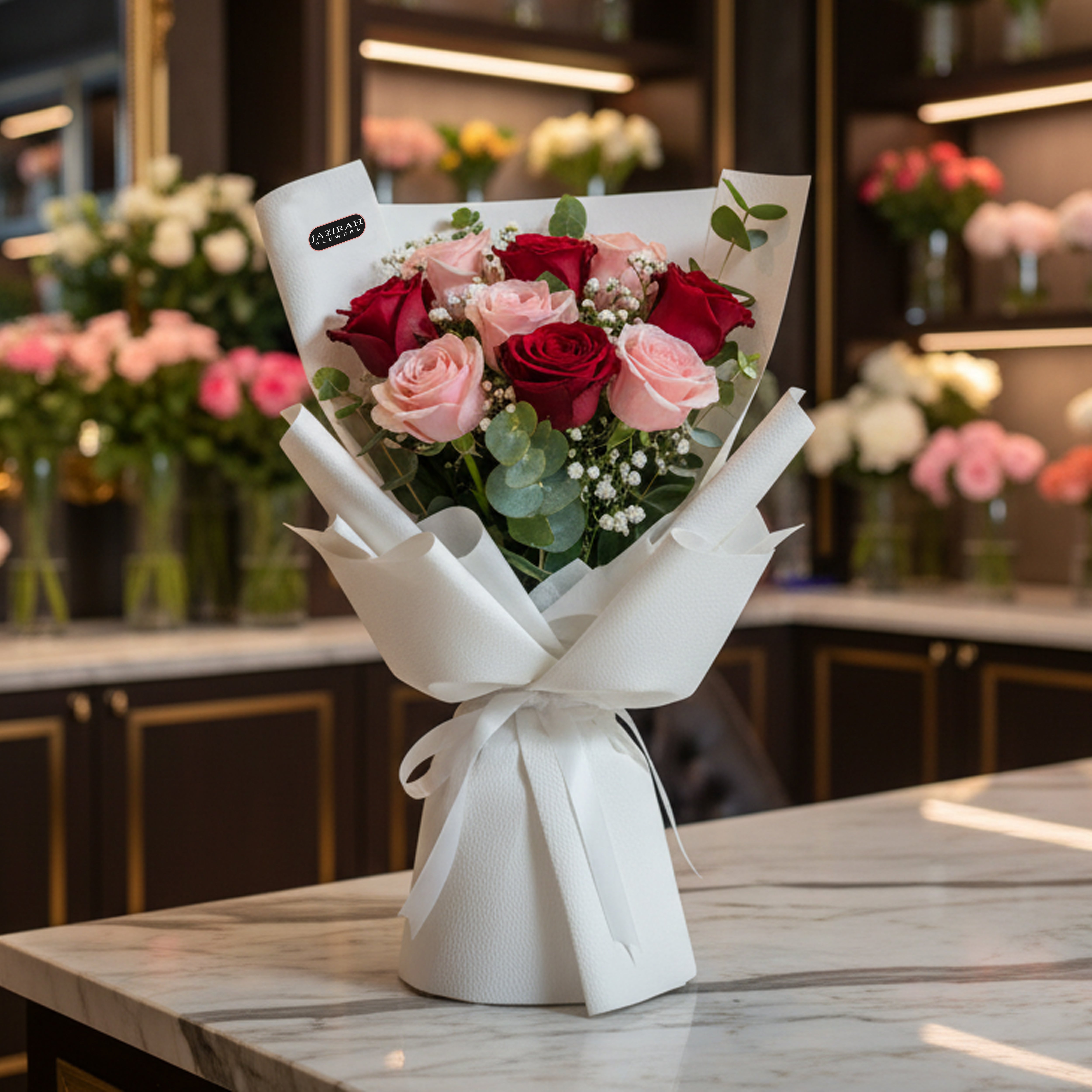 Mother’s Day Eternal Love Bouquet – Pink & Red Roses | Jazirah Flowers