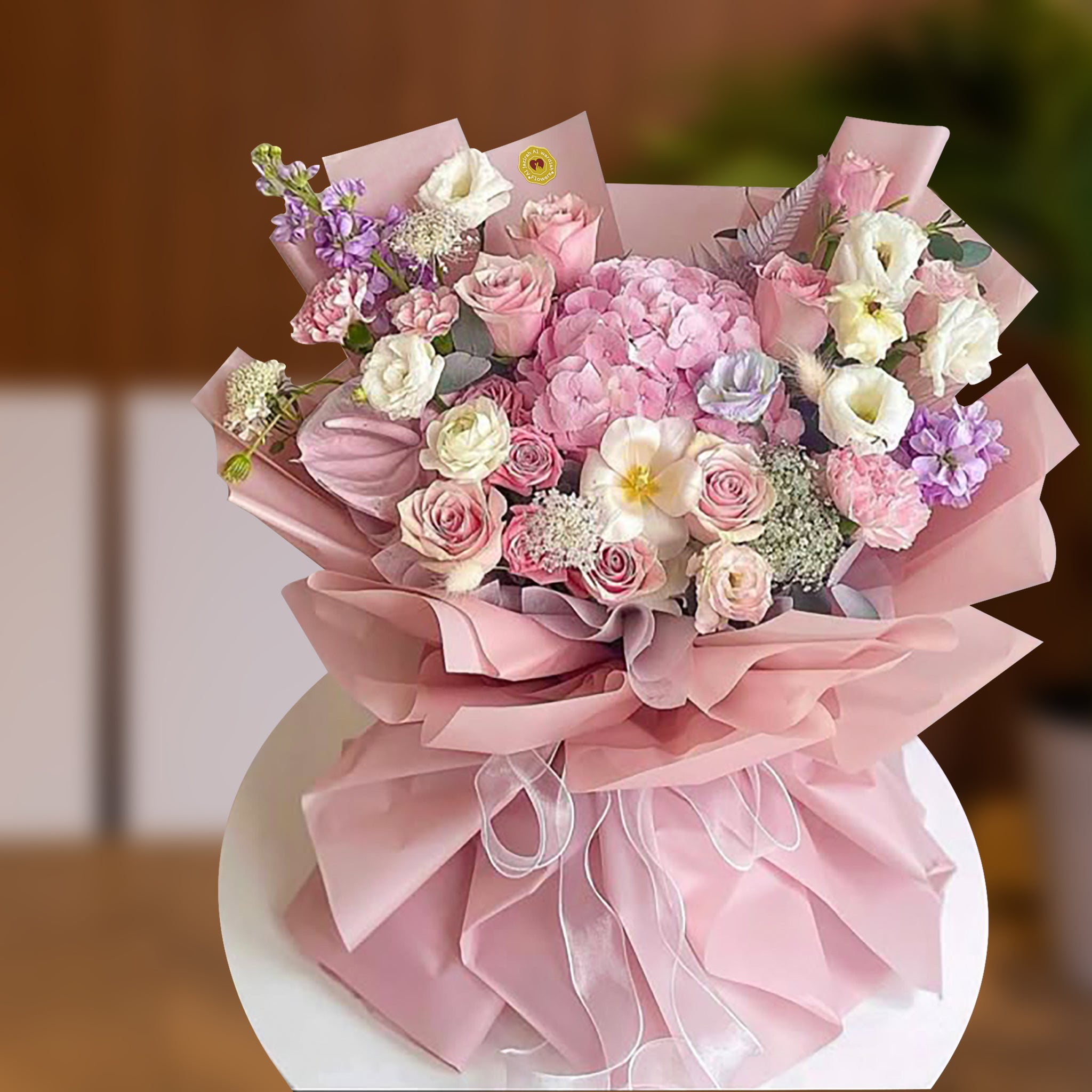 pink and white flower bouquet for Mother's Day