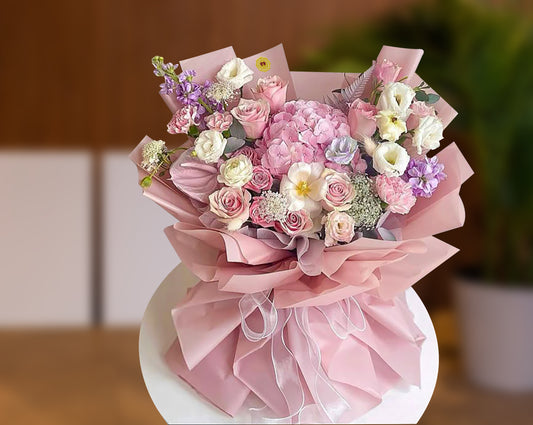 pink and white flower bouquet for Mother's Day